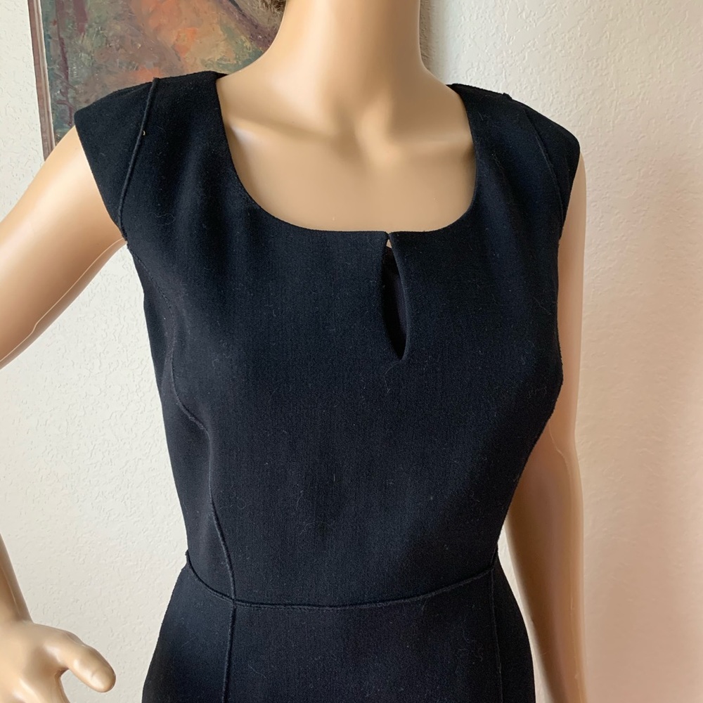 Etcetera Black Wool with Patent Leather Dress